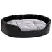 Hondenmand 90x79x20 cm pluche en kunstleer zwart en grijs
