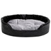 Hondenmand 90x79x20 cm pluche en kunstleer zwart en grijs