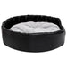 Hondenmand 90x79x20 cm pluche en kunstleer zwart en grijs
