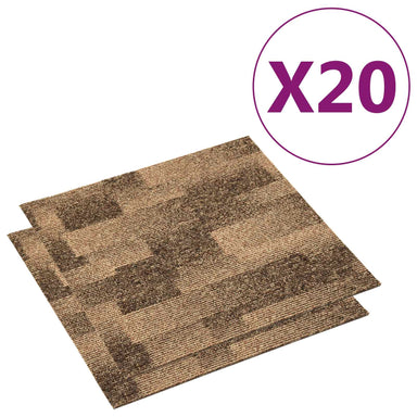 Vloertapijt 20 st Bruin 50 x 50 cm PP