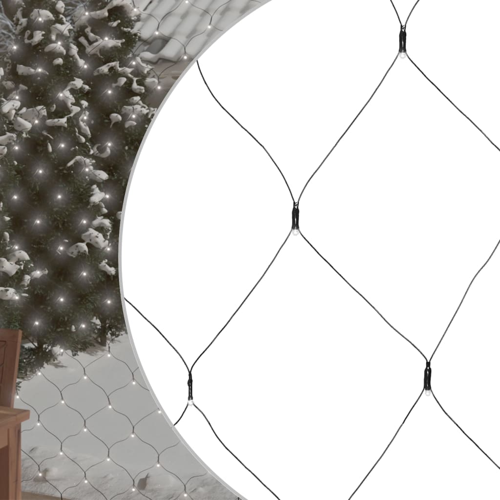 Kerstnetverlichting 204 LED's binnen en buiten 3x2 m koudwit