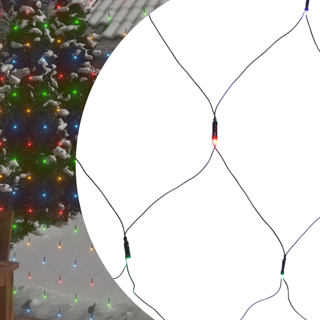 Kerstnetverlichting 204 LED's binnen/buiten 3x2 m meerkleurig