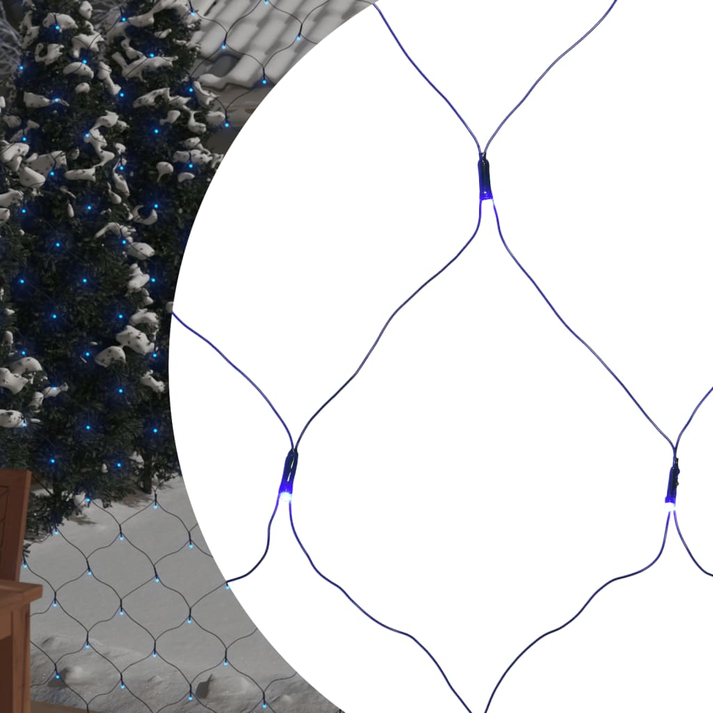 Kerstnetverlichting 306 LED's binnen en buiten 3x3 m blauw