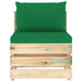Middenbank Sectioneel Met Kussens Groen Geïmpregneerd Hout 1 Groen en bruin