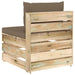 Middenbank Sectioneel Met Kussens Groen Geïmpregneerd Hout 1 Taupe en bruin