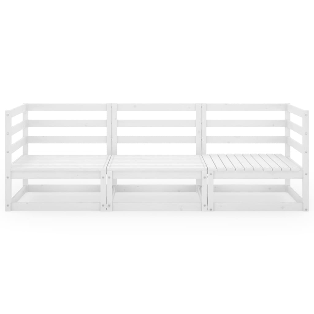 Tuinbank 3-zits massief grenenhout wit