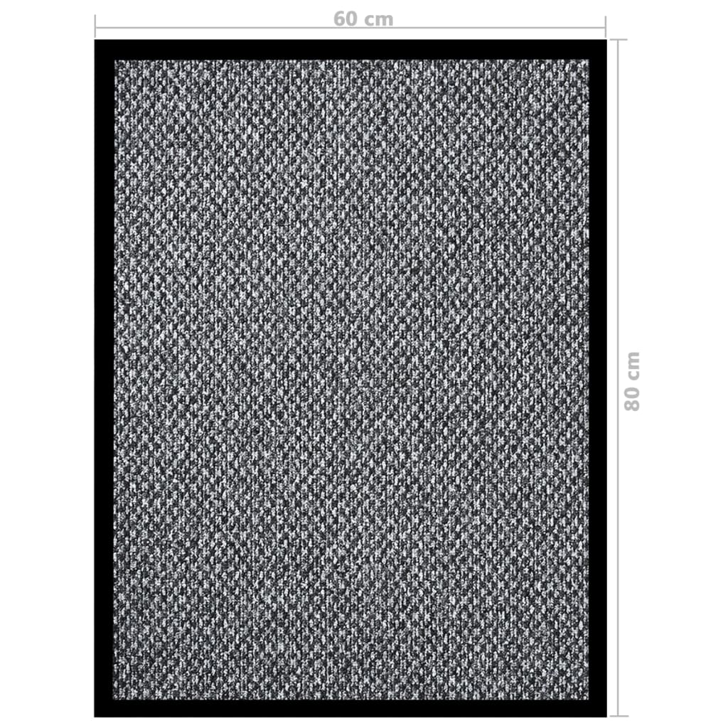 Deurmat 60x80 cm grijs