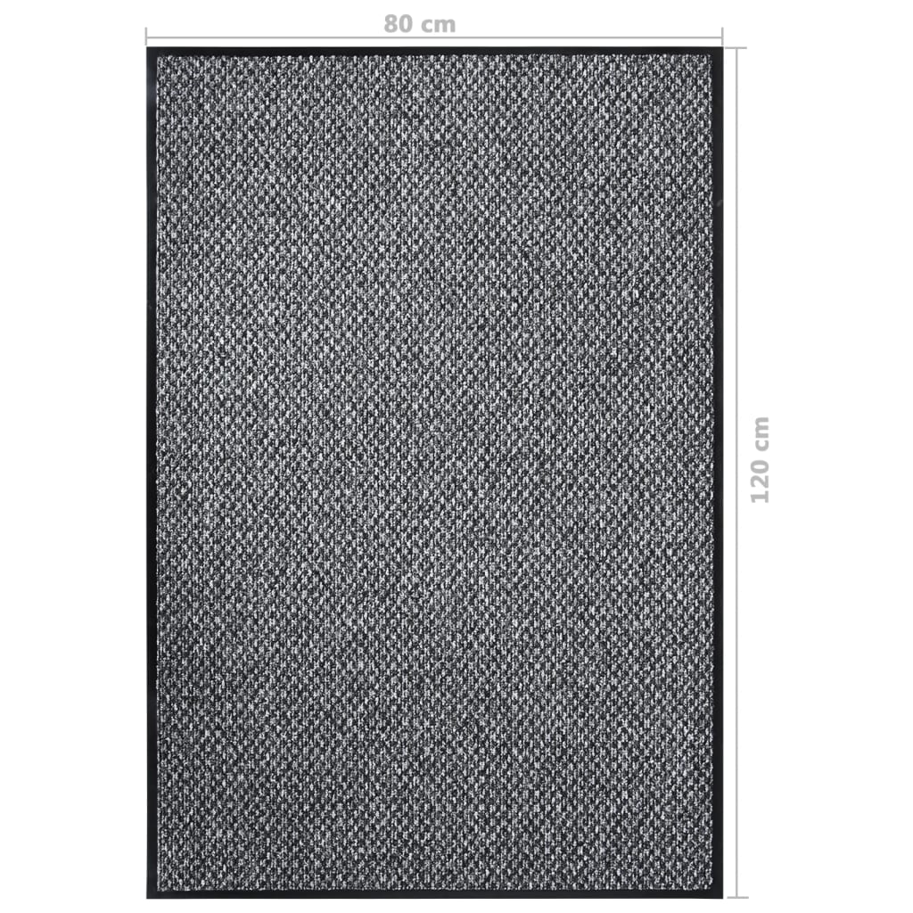 Deurmat 80x120 cm grijs