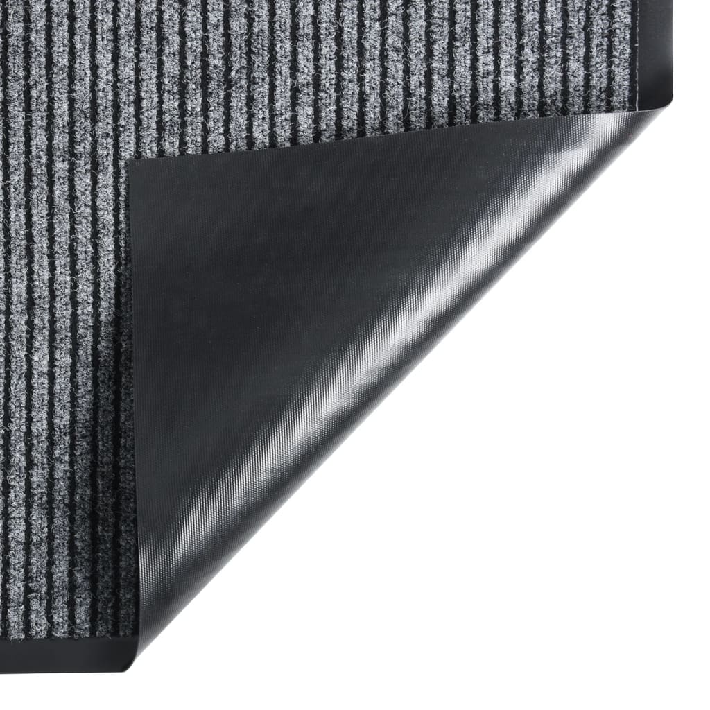 Deurmat 40x60 cm gestreept grijs