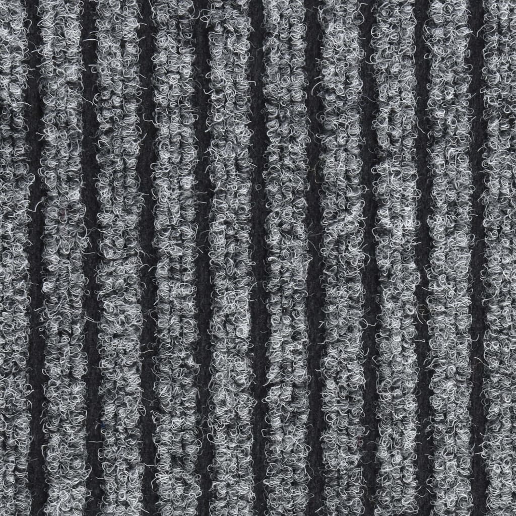 Deurmat 40x60 cm gestreept grijs