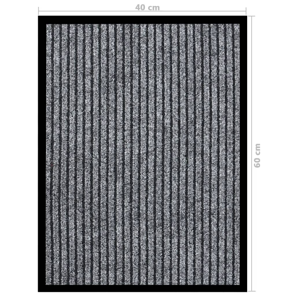 Deurmat 40x60 cm gestreept grijs