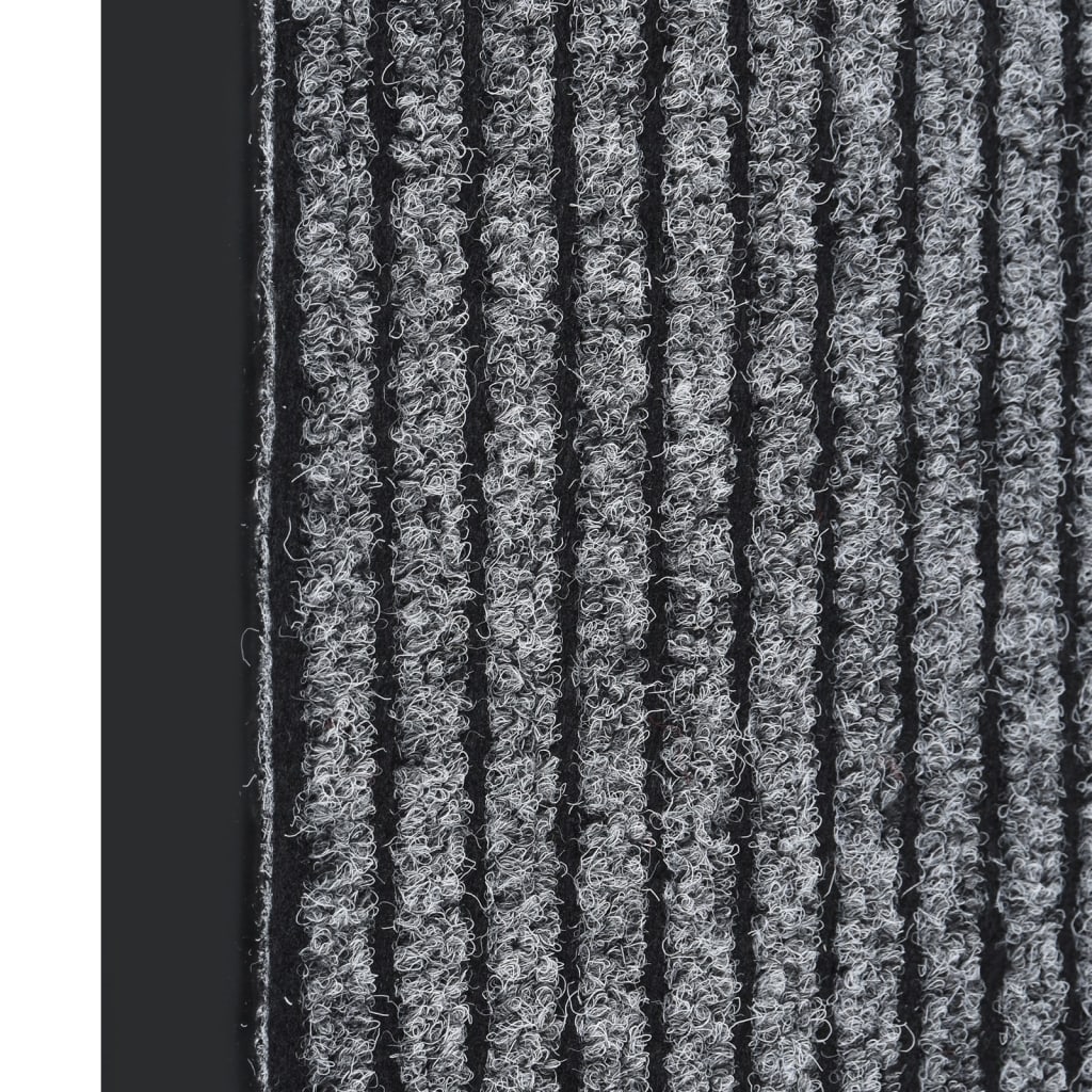 Deurmat 80x120 cm gestreept grijs