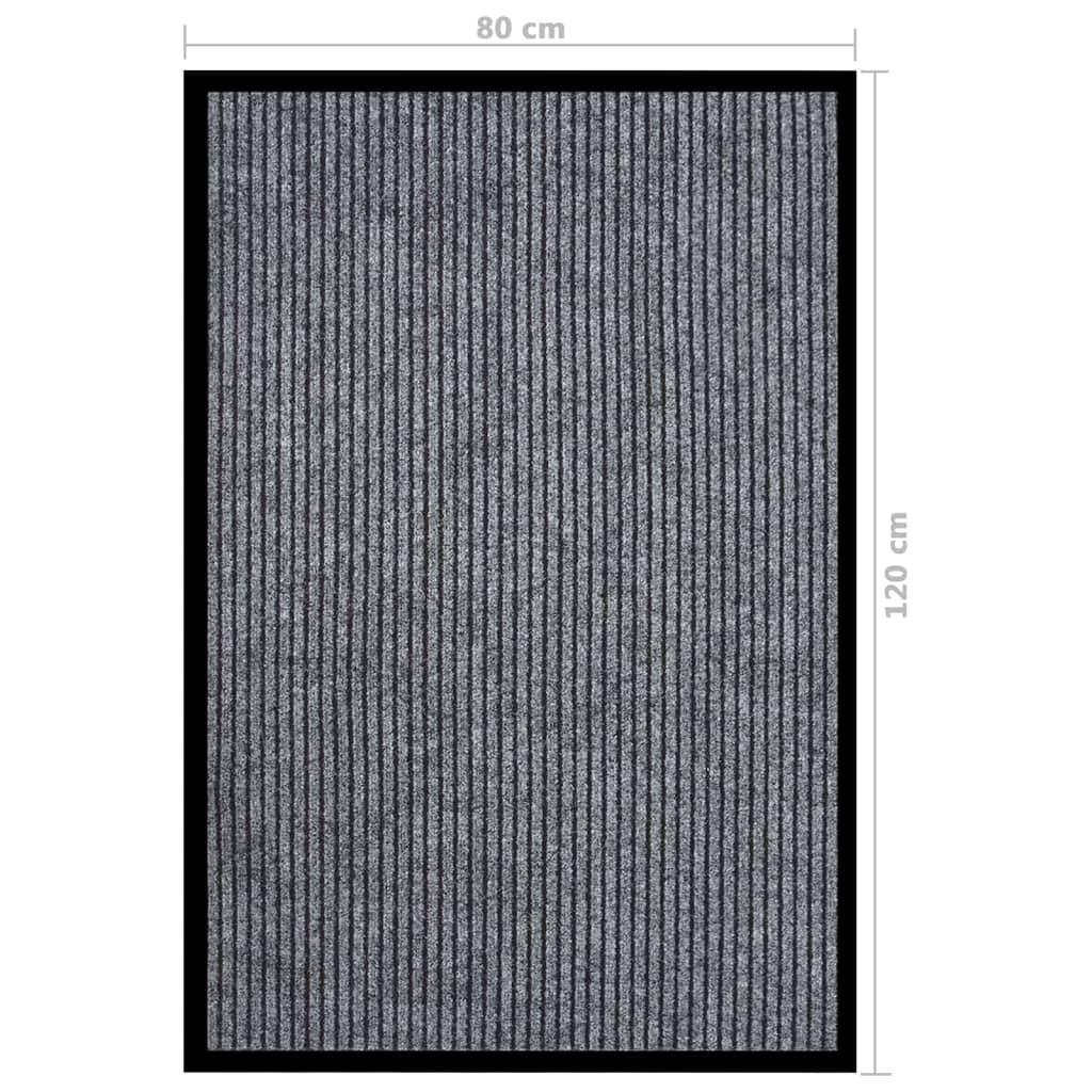 Deurmat 80x120 cm gestreept grijs