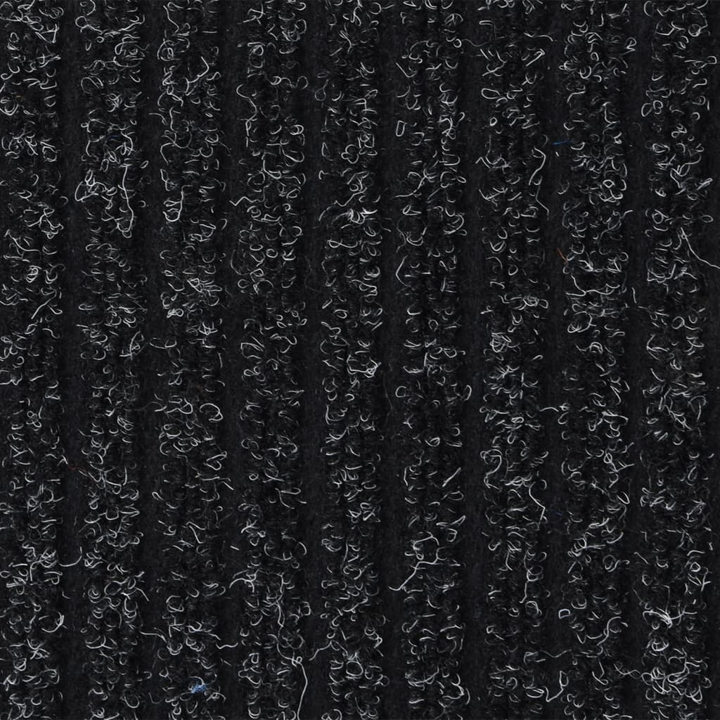 Deurmat 80x120 cm gestreept antraciet