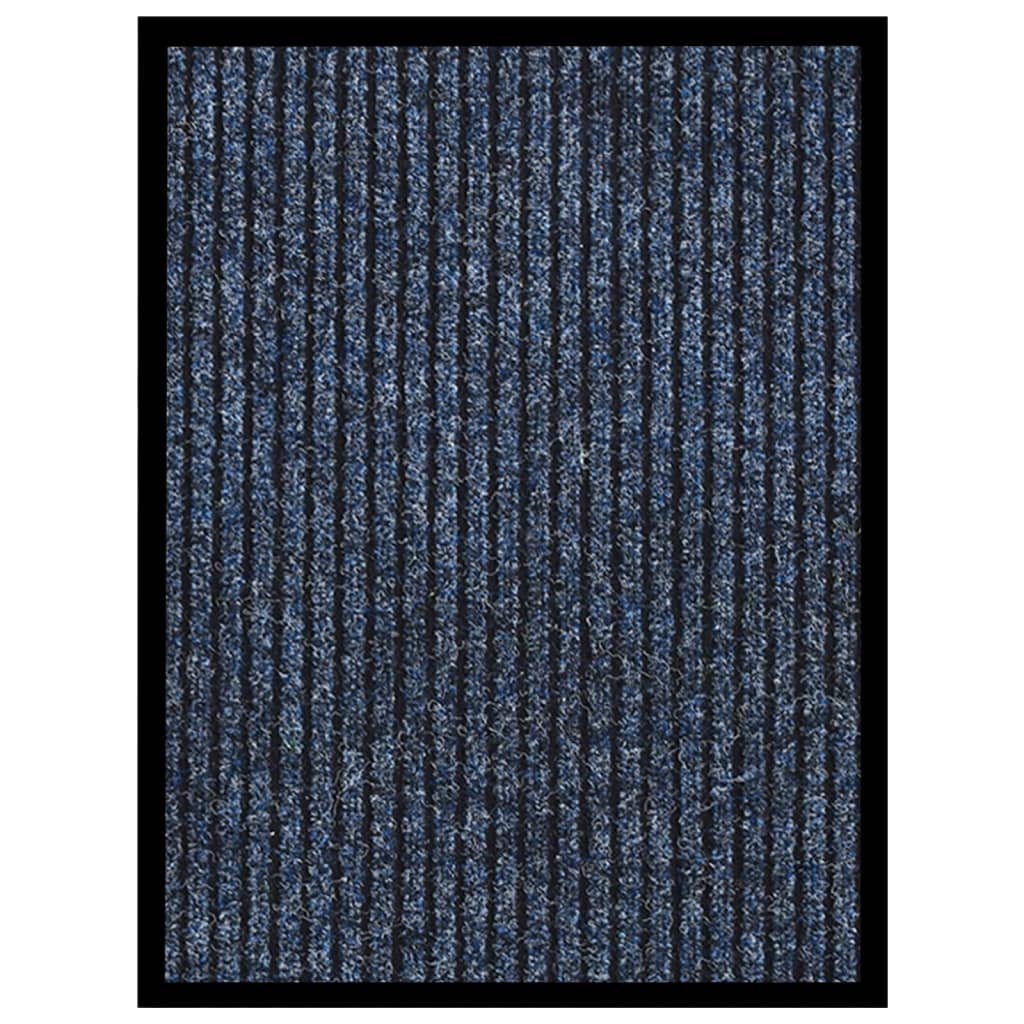 Deurmat 40x60 cm gestreept blauw