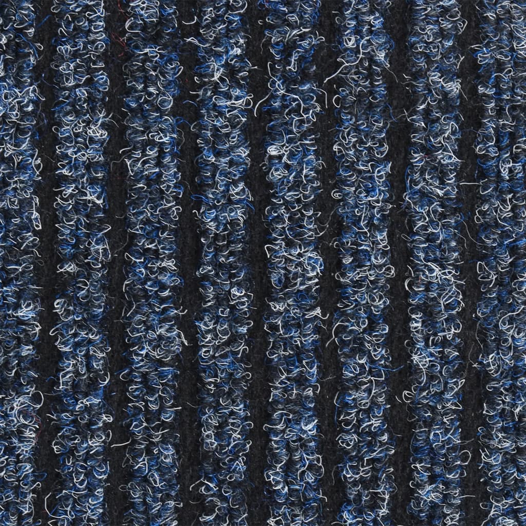 Deurmat 40x60 cm gestreept blauw