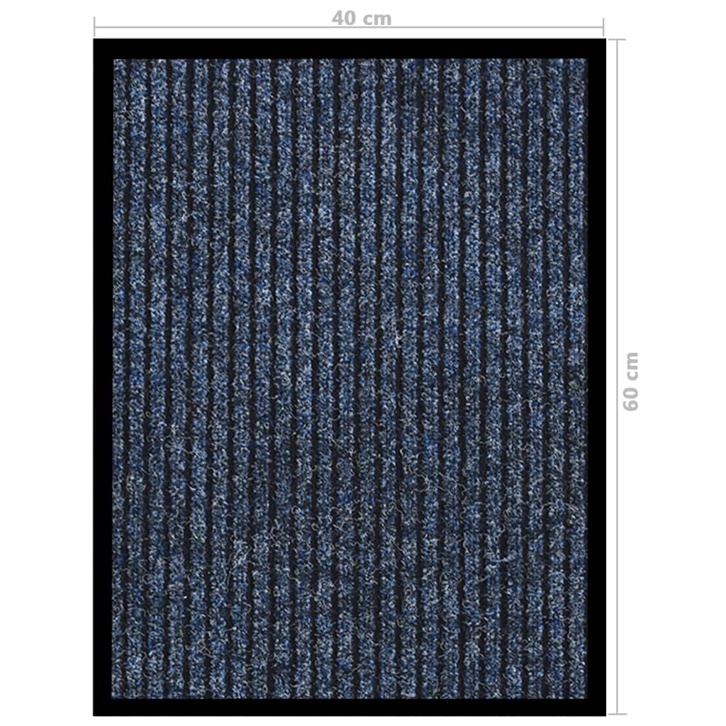 Deurmat 40x60 cm gestreept blauw