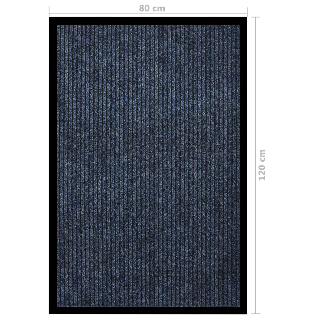 Deurmat 80x120 cm gestreept blauw