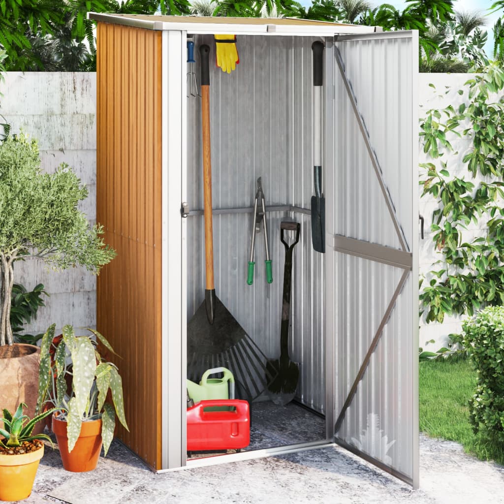 Tuinhuis Bruin 118,5x97x209,5 cm Gegalvaniseerd Staal