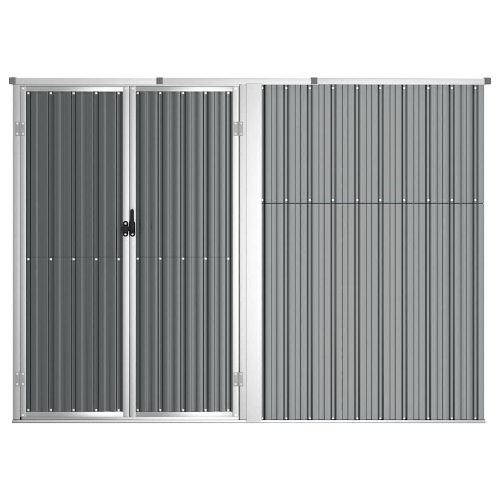 Tuinschuur 225x89x161 cm gegalvaniseerd staal grijs