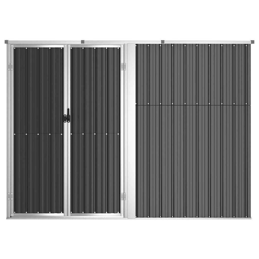 Tuinschuur 225x89x161 cm gegalvaniseerd staal antracietkleurig