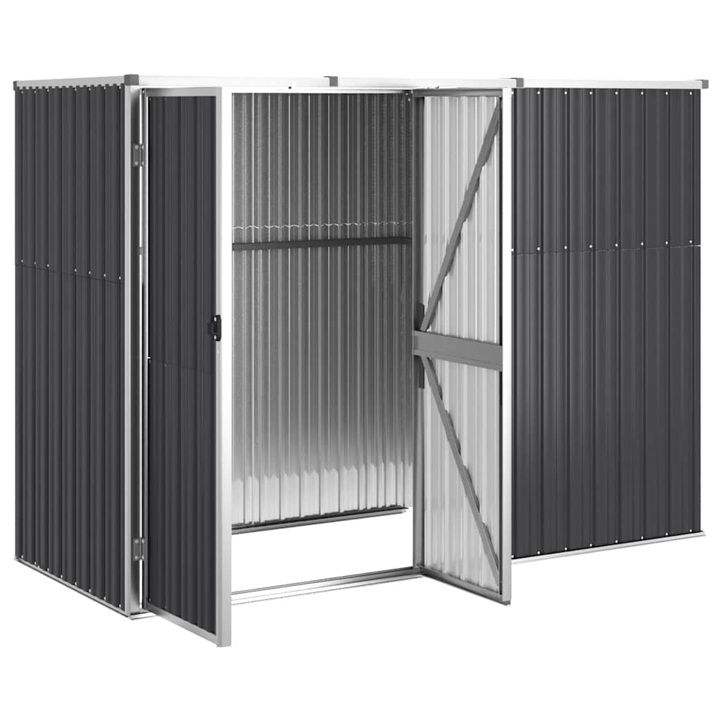 Tuinschuur 225x89x161 cm gegalvaniseerd staal antracietkleurig