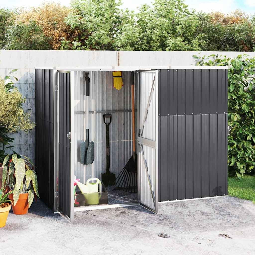 Tuinschuur 225x89x161 cm gegalvaniseerd staal antracietkleurig