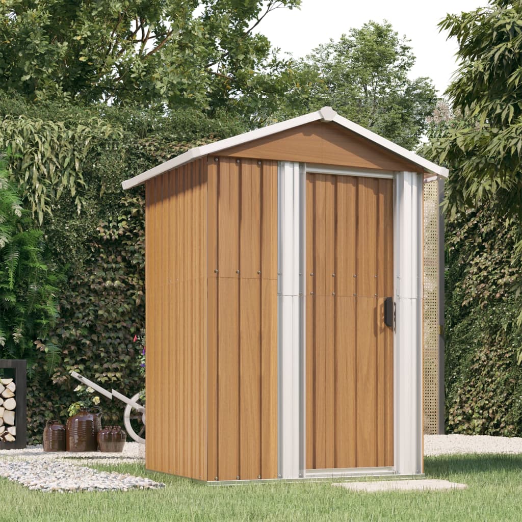 Tuinhuis Bruin 126x97,5x177 cm Gegalvaniseerd Staal