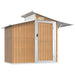 Tuinschuur 270x130x208,5 cm gegalvaniseerd staal bruin