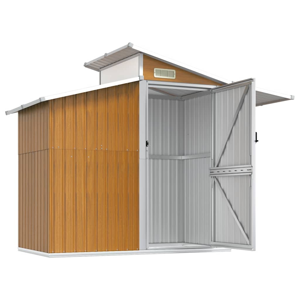 Tuinschuur 270x130x208,5 cm gegalvaniseerd staal bruin