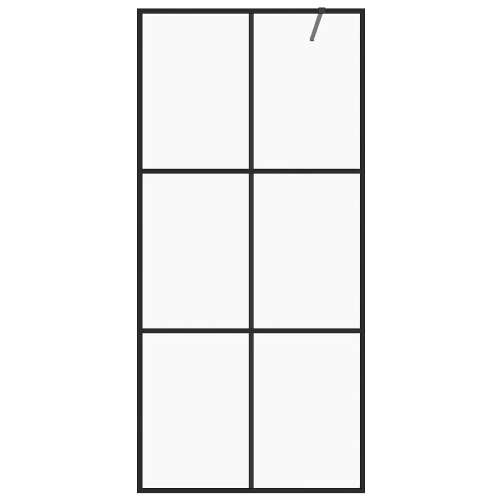 Inloopdouchewand 80x195 cm ESG-glas transparant en zwart
