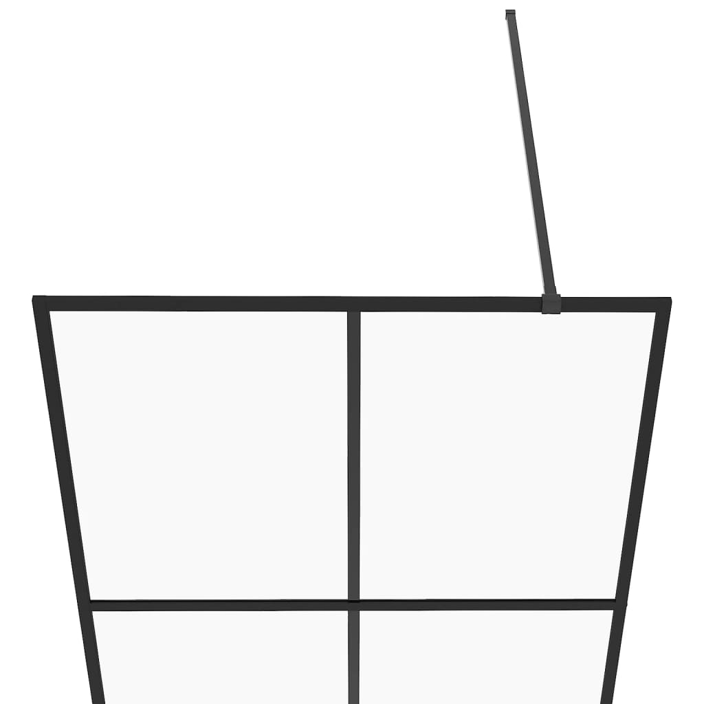 Inloopdouchewand 80x195 cm ESG-glas transparant en zwart