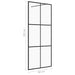 Inloopdouchewand 80x195 cm ESG-glas transparant en zwart
