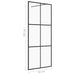 Inloopdouchewand 90x195 cm ESG-glas transparant en zwart