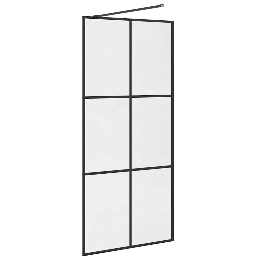 Inloopdouchewand 90x195 cm ESG-glas transparant en zwart