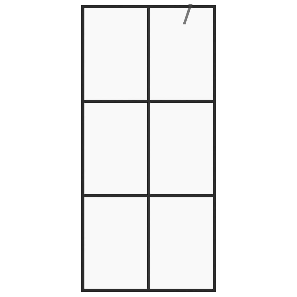Inloopdouchewand 100x195 cm ESG-glas transparant en zwart