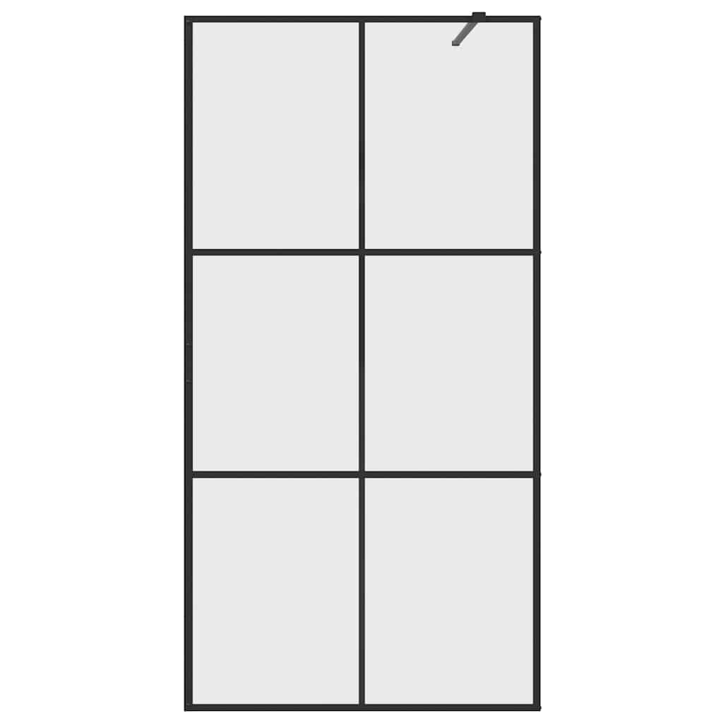 Inloopdouchewand 100x195 cm ESG-glas transparant en zwart