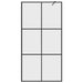 Inloopdouchewand 100x195 cm ESG-glas transparant en zwart
