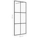 Inloopdouchewand 100x195 cm ESG-glas transparant en zwart