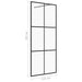 Inloopdouchewand 115x195 cm ESG-glas transparant en zwart