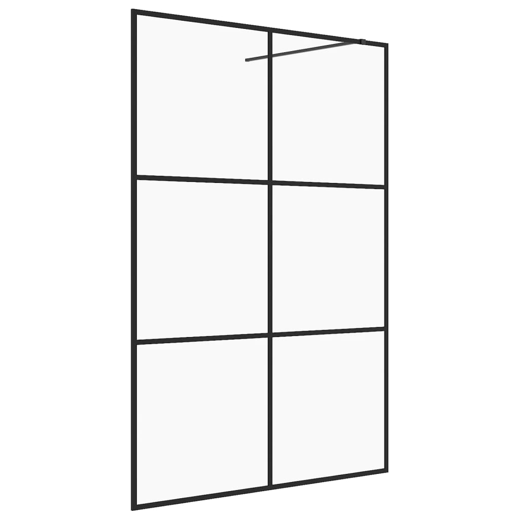 Inloopdouchewand 140x195 cm ESG-glas transparant en zwart