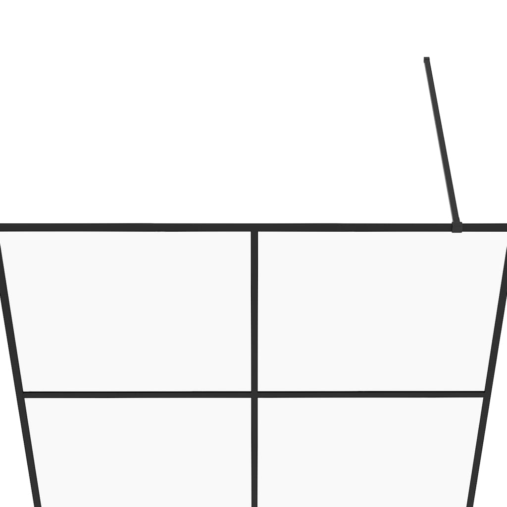 Inloopdouchewand 140x195 cm ESG-glas transparant en zwart