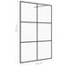 Inloopdouchewand 140x195 cm ESG-glas transparant en zwart