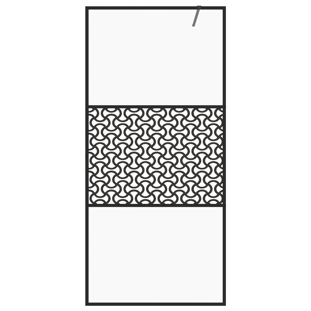 Inloopdouchewand 90x195 cm ESG-glas transparant en zwart