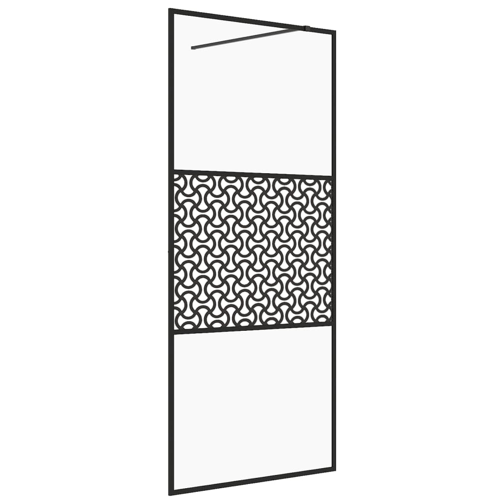 Inloopdouchewand 115x195 cm ESG-glas transparant en zwart