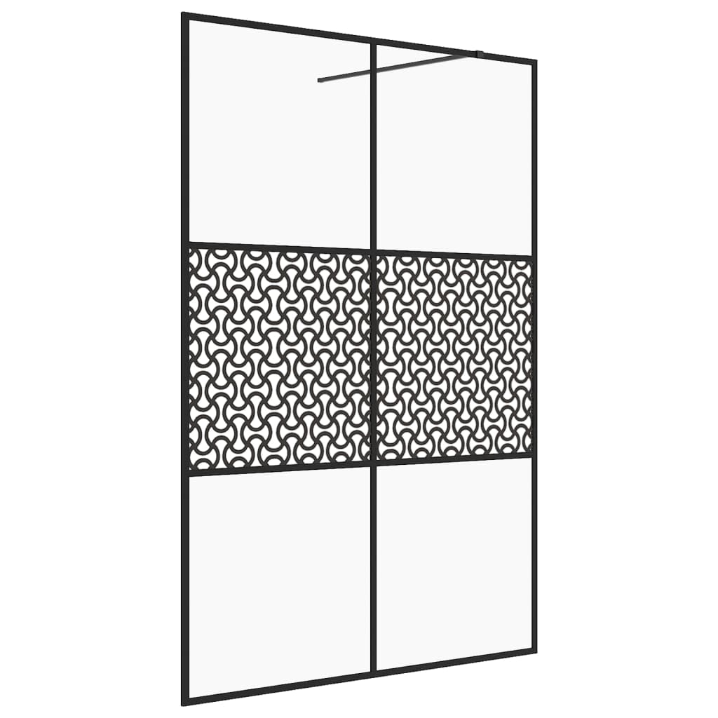 Inloopdouchewand 140x195 cm ESG-glas transparant en zwart