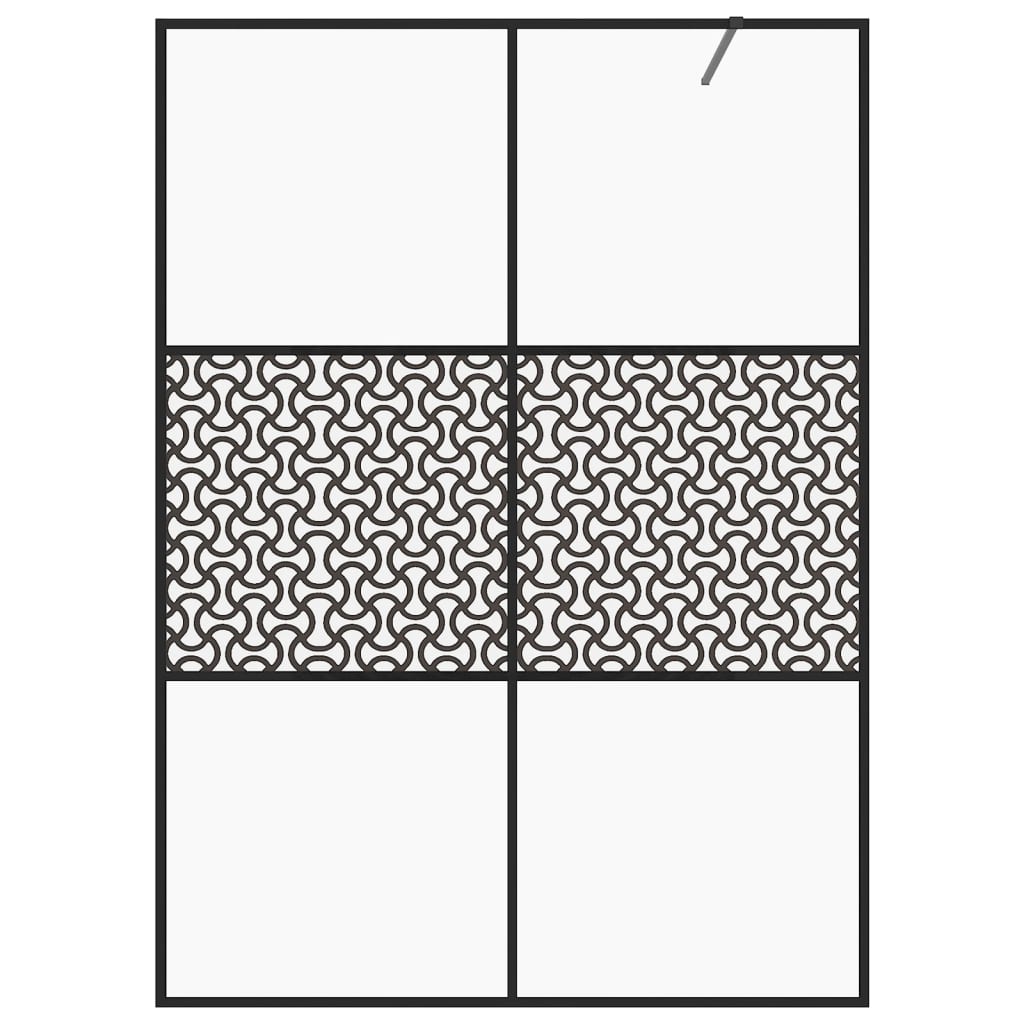 Inloopdouchewand 140x195 cm ESG-glas transparant en zwart