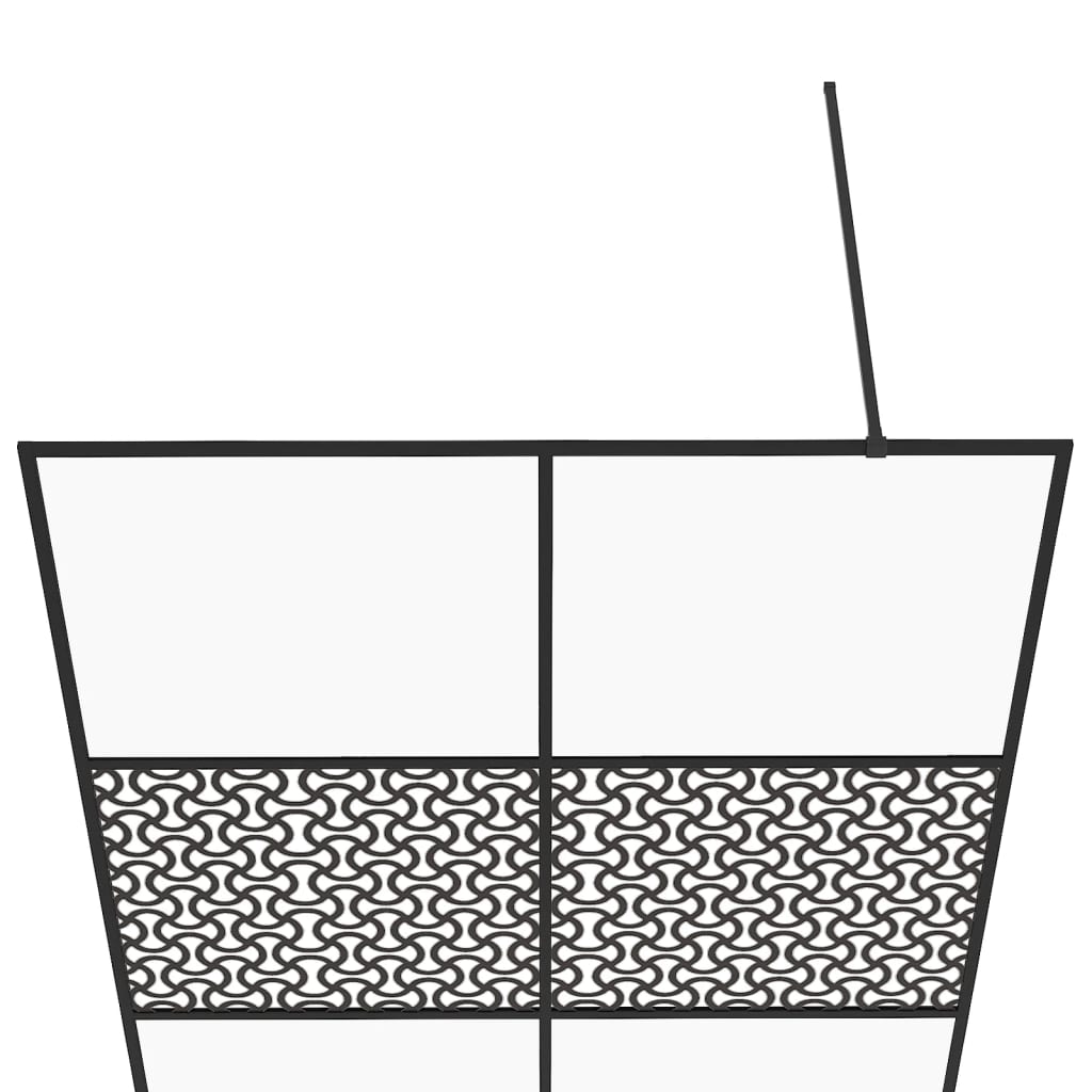 Inloopdouchewand 140x195 cm ESG-glas transparant en zwart