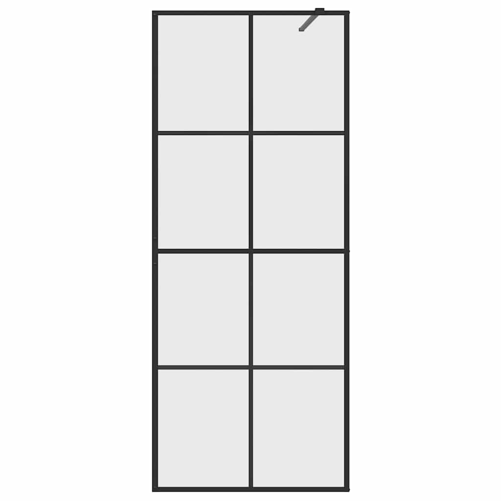 Inloopdouchewand 80x195 cm ESG-glas transparant en zwart