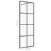 Inloopdouchewand 80x195 cm ESG-glas transparant en zwart